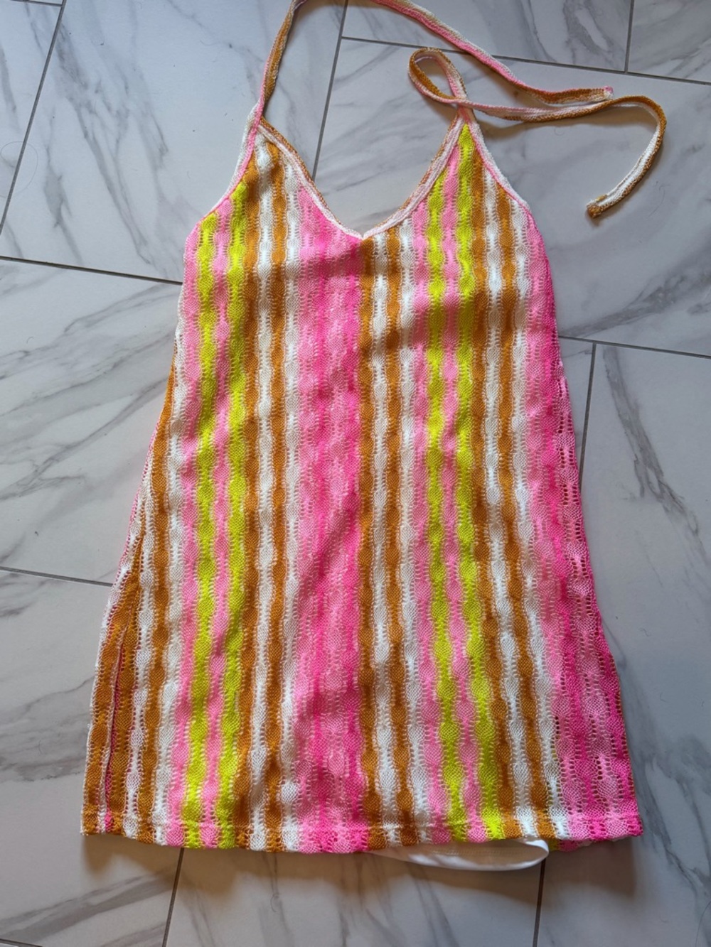 Wild fable Colorful Crochet Halter Mini Dress - size XS NWT